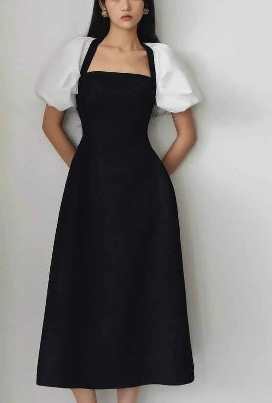 Xiaopinwu Elegant Short Sleeves Evening Dress For Women Long Prom Party Dress Formal Dress