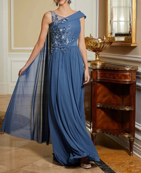 A-Line Princess Tulle Sequins Mother of the Bride Dress Evening Dresses Wedding Guest Party Dresses Elegant