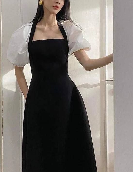 Xiaopinwu Elegant Short Sleeves Evening Dress For Women Long Prom Party Dress Formal Dress