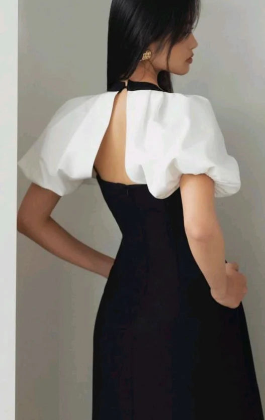 Xiaopinwu Elegant Short Sleeves Evening Dress For Women Long Prom Party Dress Formal Dress