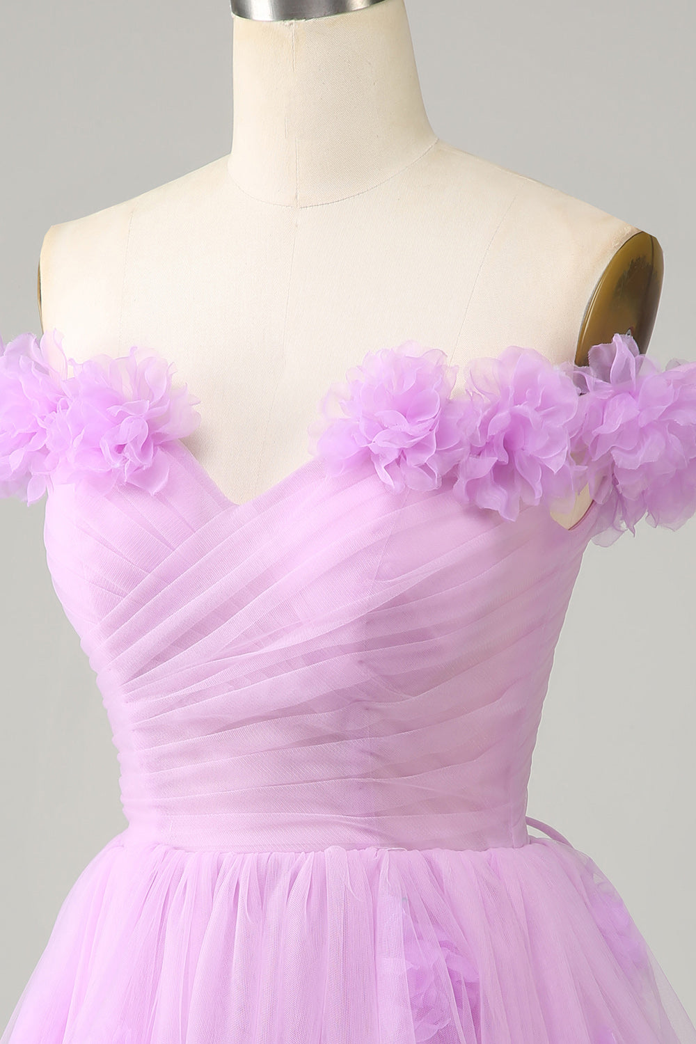 Cute A Line Off The Shoulder Pink Short Homecoming Dress With Flowers Pure Color