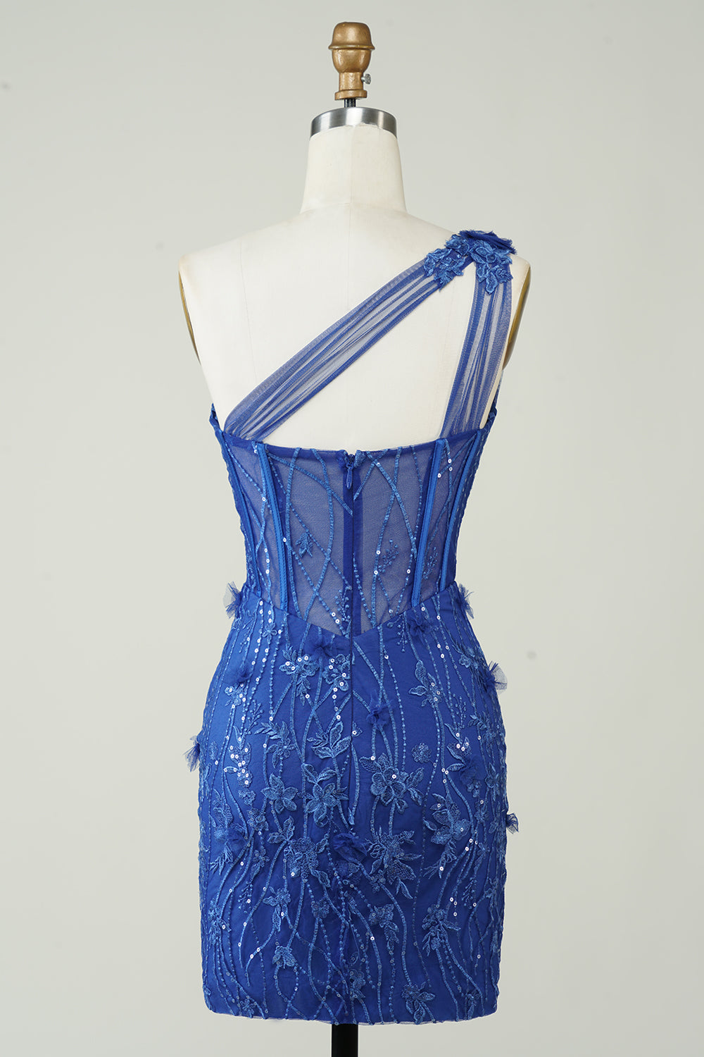 One Shoulder Black Corset Homecoming Dress With Sequins Sexy