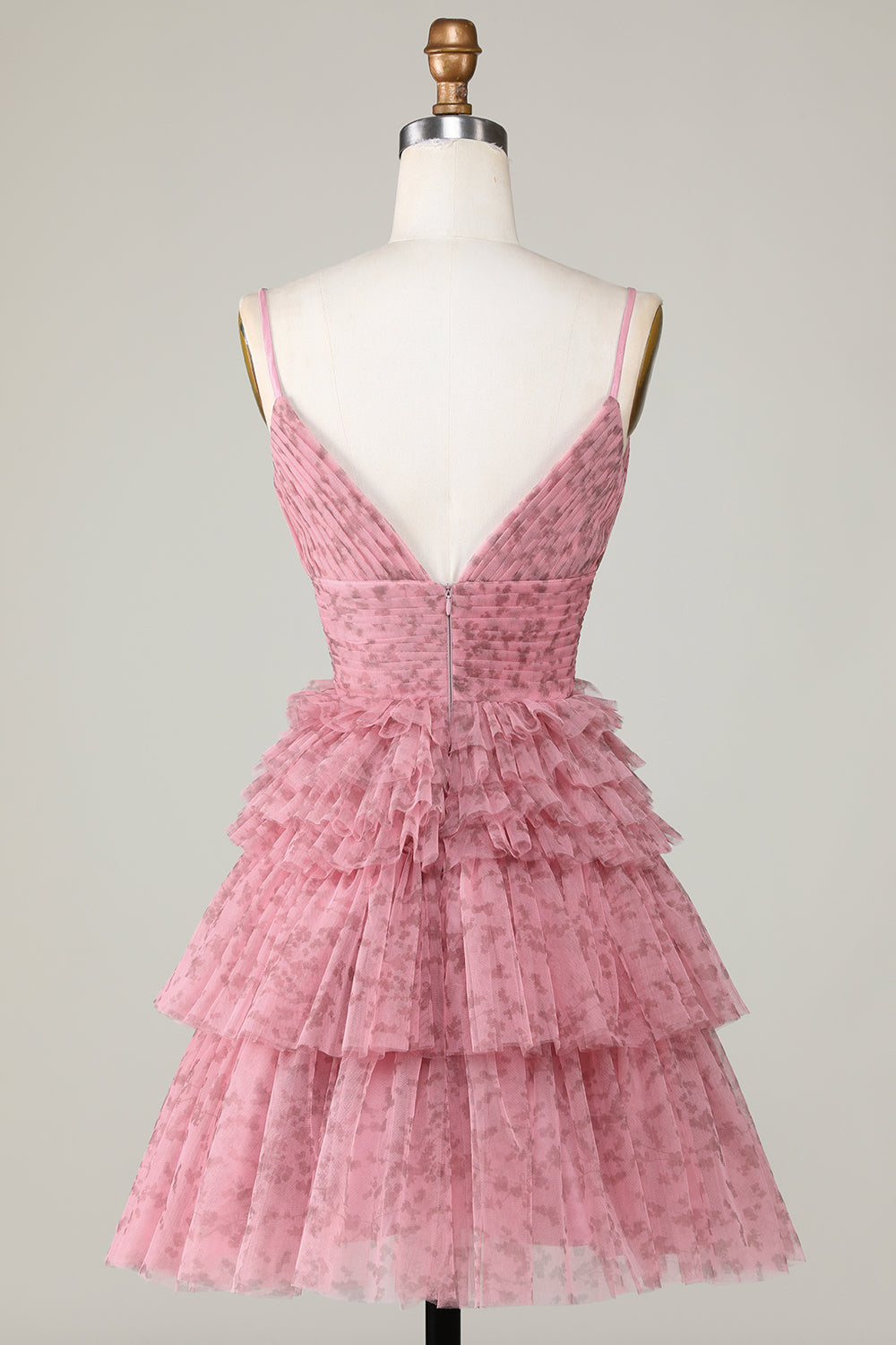 Blush Cute A Line Spaghetti Straps Short Homecoming Dress with Ruffles Sexy