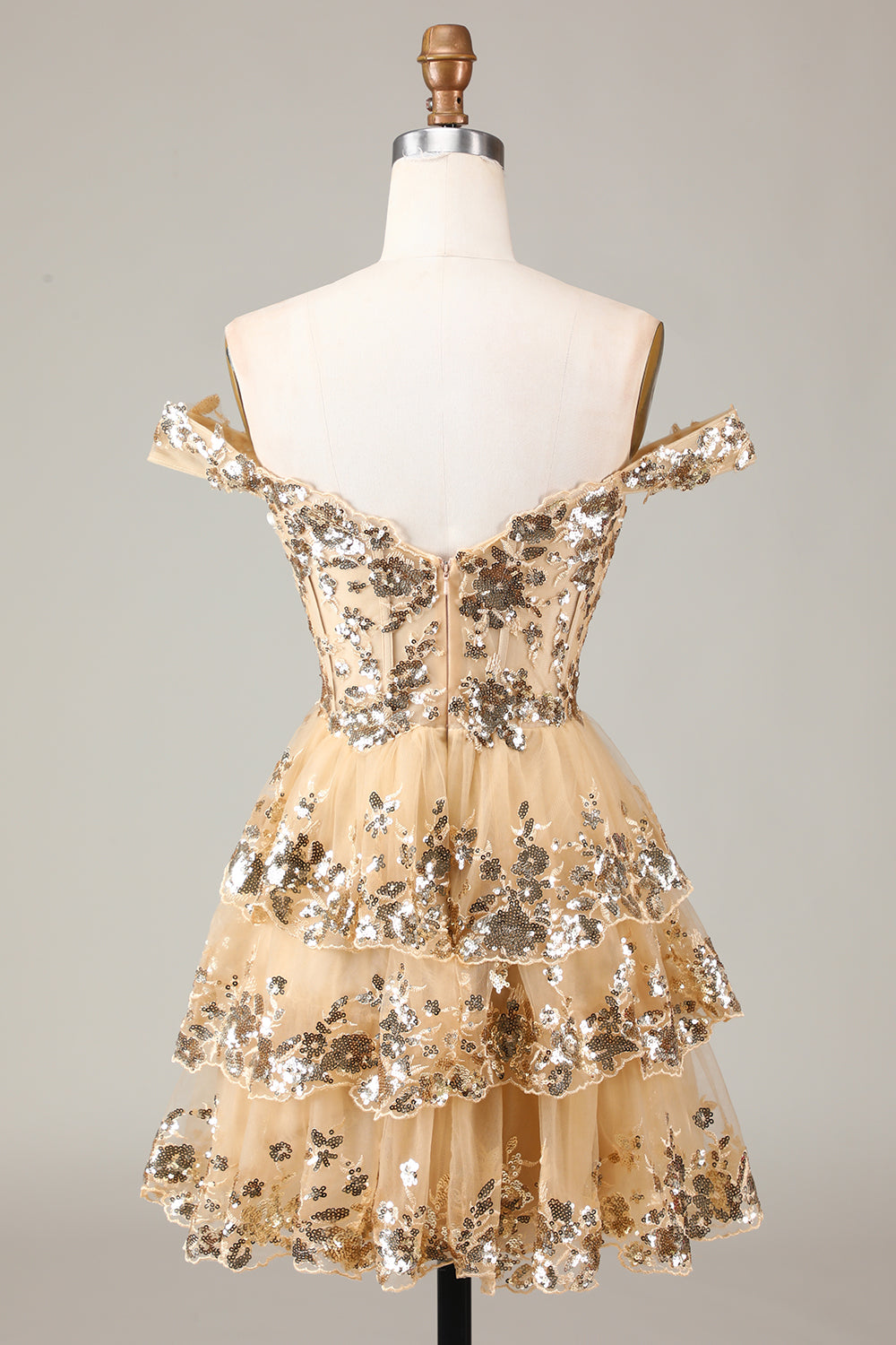 Sparkly Black Pink A-Line Corset Tiered Short Homecoming Dress Sexy