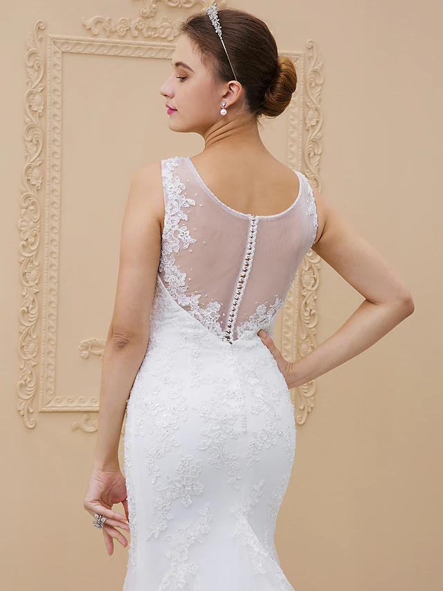 Wedding Dresses V Neck Chapel Train Tulle All Over Lace Lace Over Tulle Regular Straps Sexy Illusion Detail Backless with Beading
