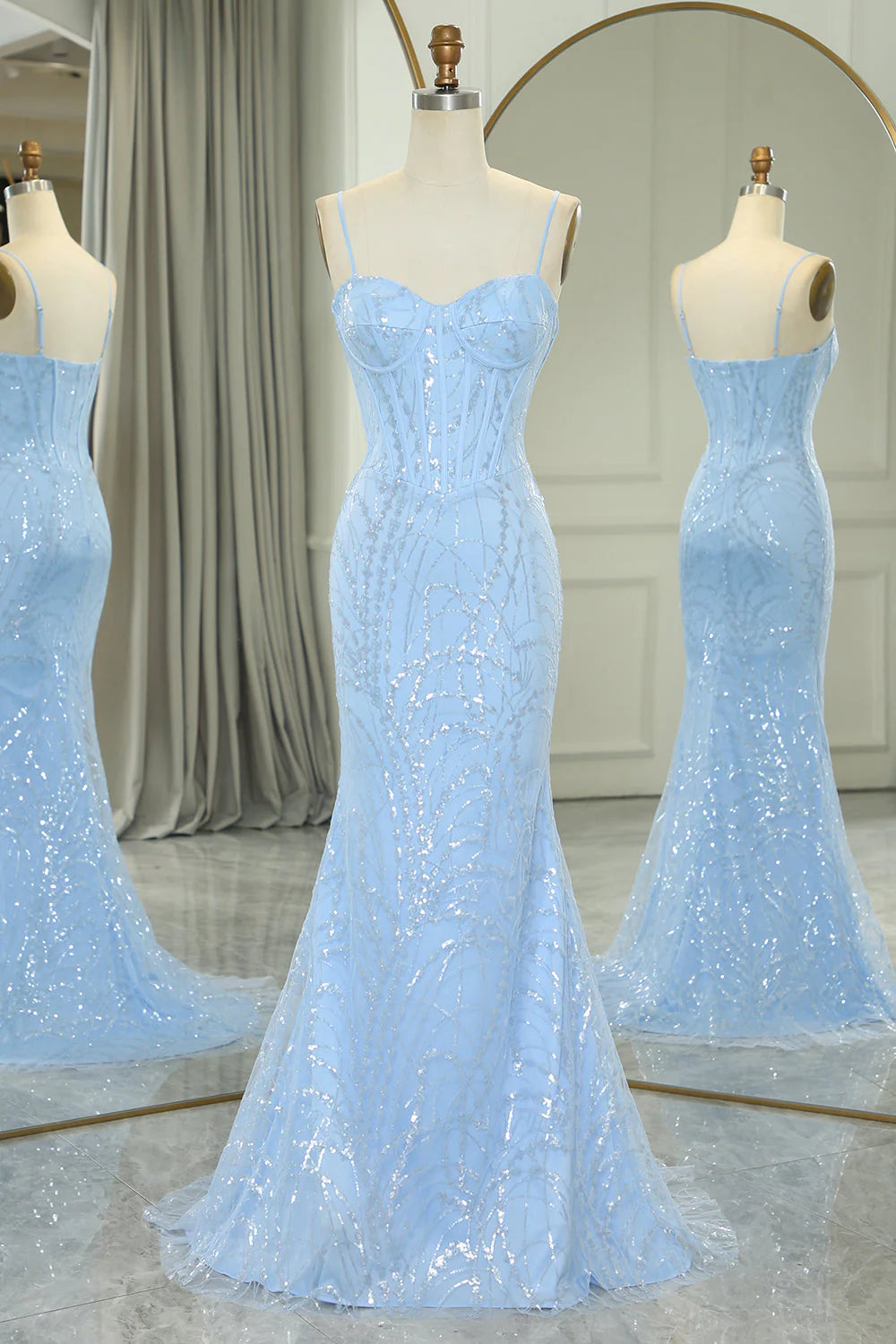 Mermaid Long Prom Dress With Sequined Appliques Off Shoulder Sparkly