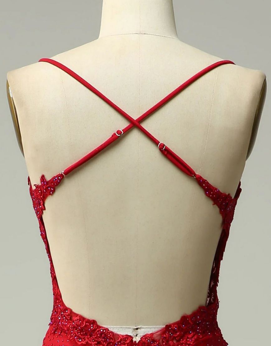 Mermaid Sleeveless Spaghetti Straps Prom Dress Floor Length Evening Dress Party Dress