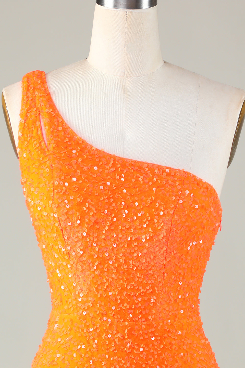 Royal Blue One Shoulder Sequins Tight Beading Short Homecoming Dress Sparkly