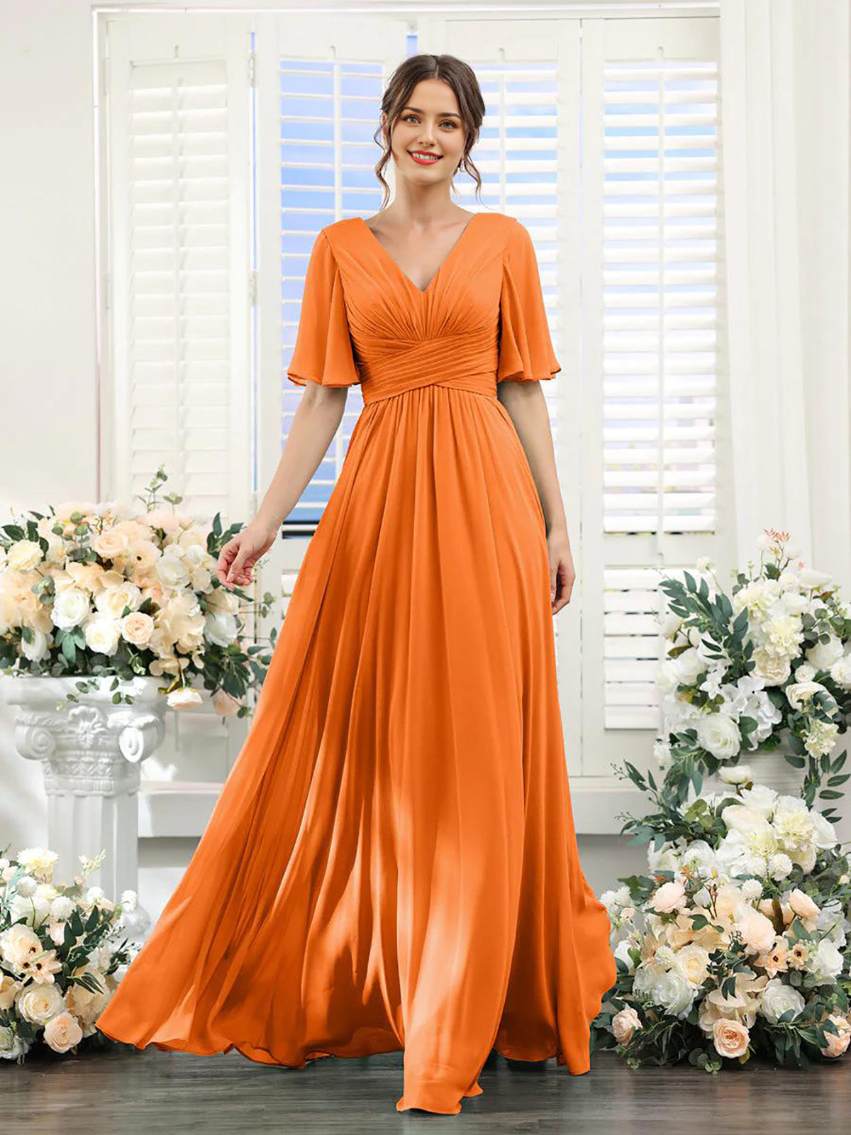 V Neck Sleeveless Split Formal Dress Cocktail Party Prom Long Wedding Guest Dresses For Women Trendy Bridesmaid Dresses