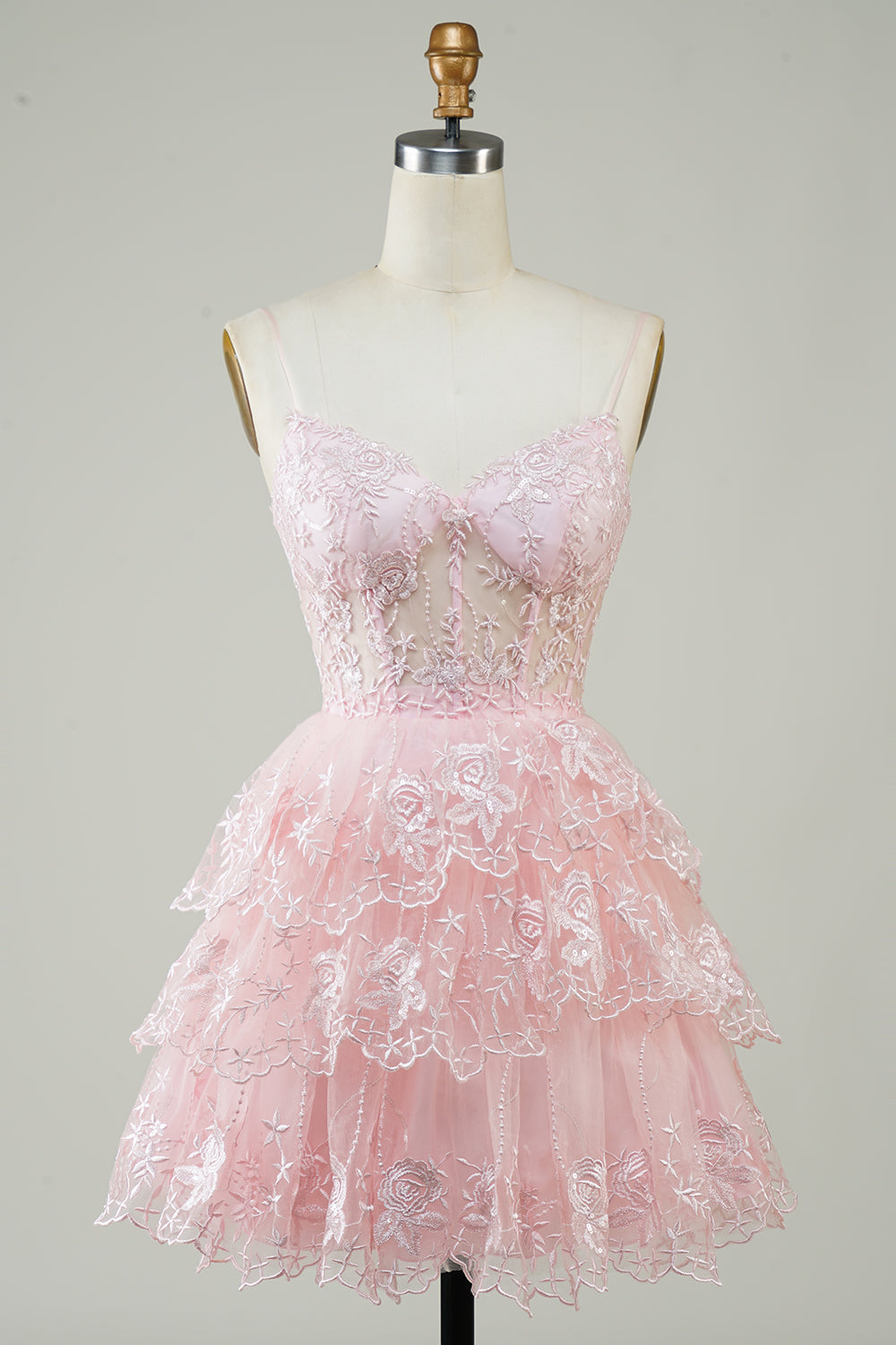 Cute Black A Line Sparkly Sequin Tiered Corset Short Homecoming Dress Beautiful