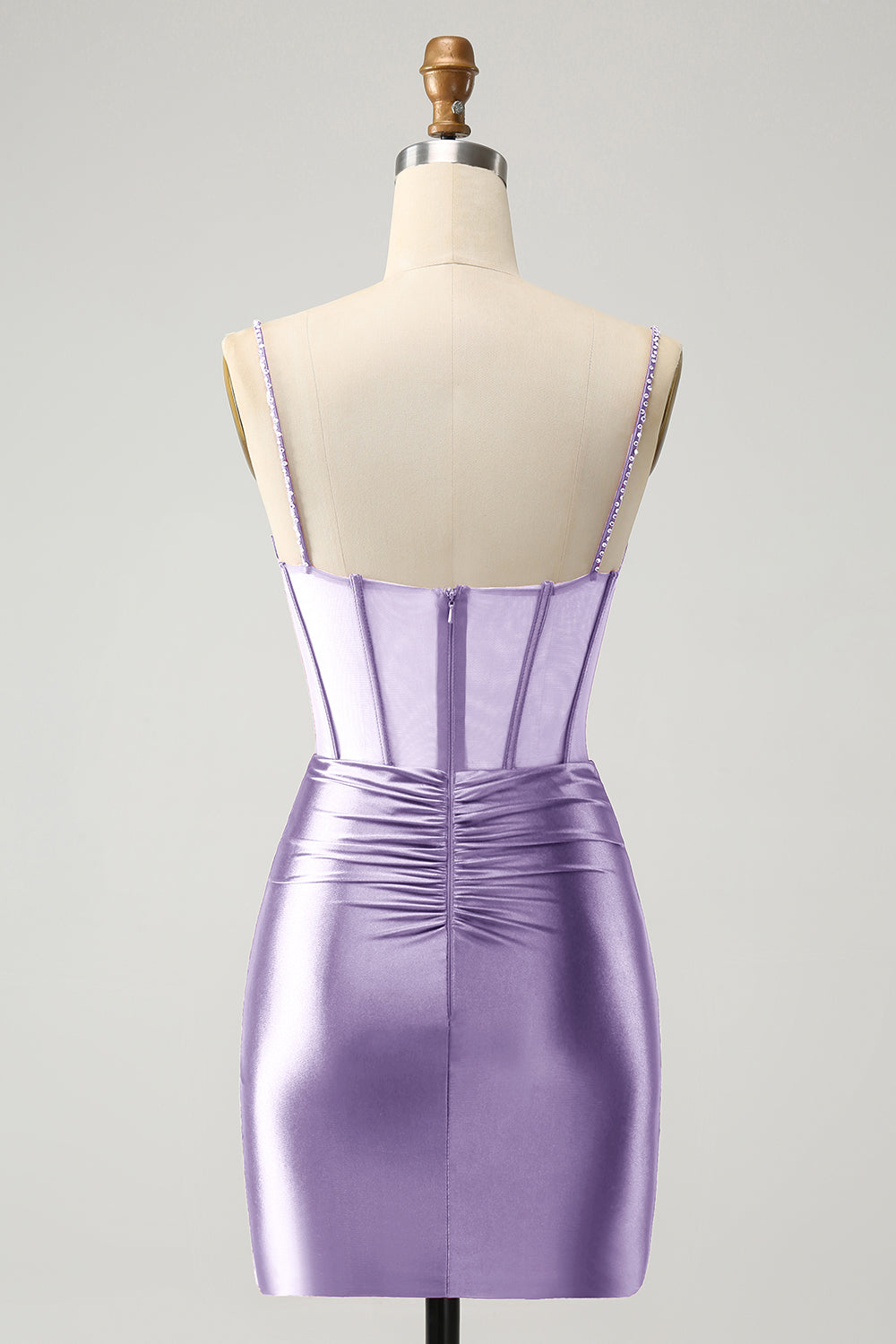 Chic Bodycon Pleated Corset Short Homecoming Dress with Beading Sexy