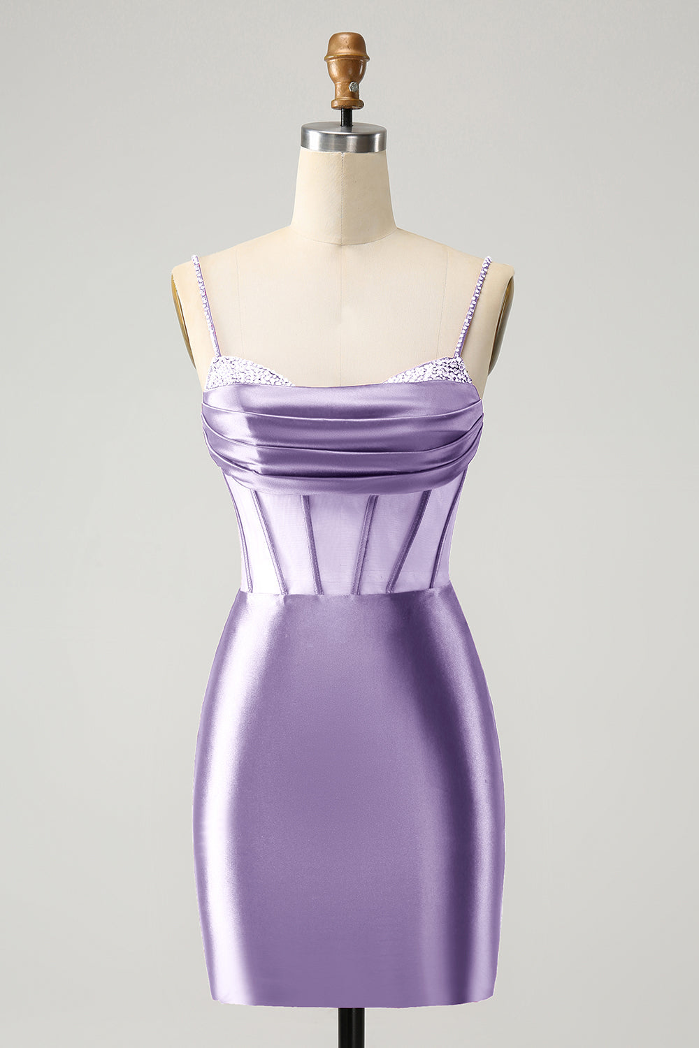 Chic Bodycon Pleated Corset Short Homecoming Dress with Beading Sexy