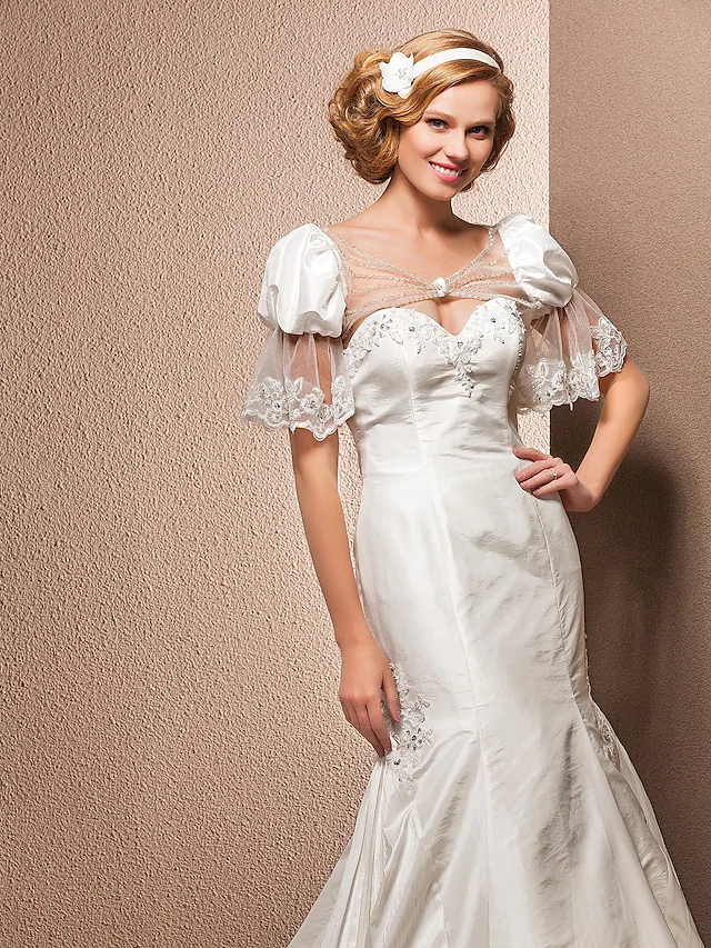Long Wedding Dresses Sweetheart Neckline Court Train Taffeta Sleeveless