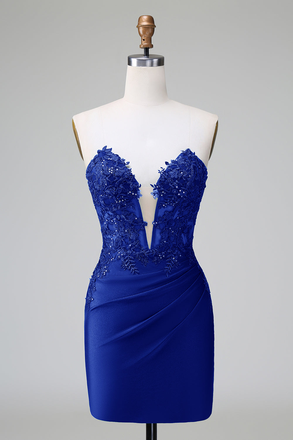 Classy Bodycon Strapless Pleated Short Homecoming Dress with Beading Sexy
