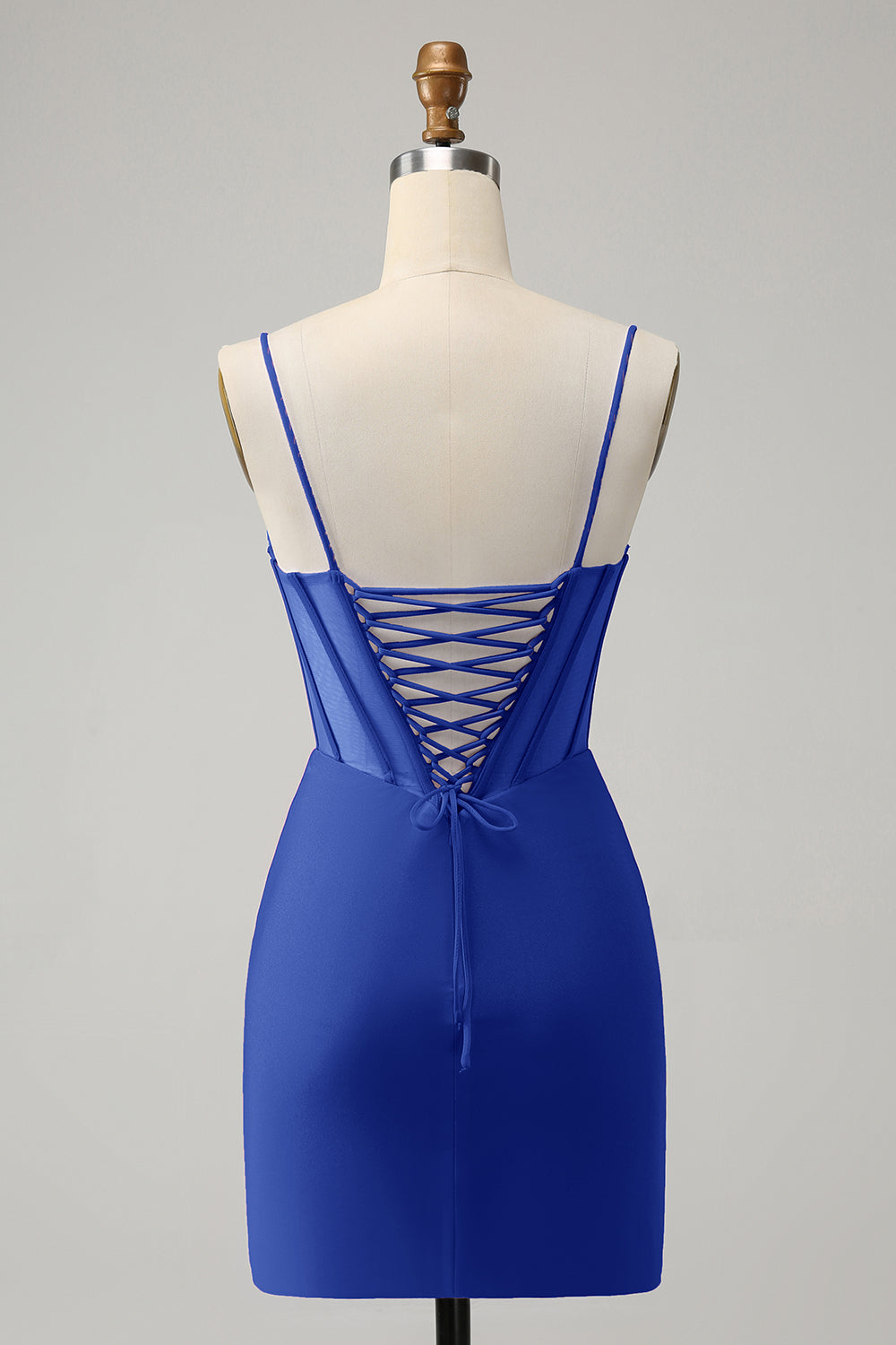 Stylish Bodycon Lace Up Back Beaded Corset Short Homecoming Dress with Slit Sexy