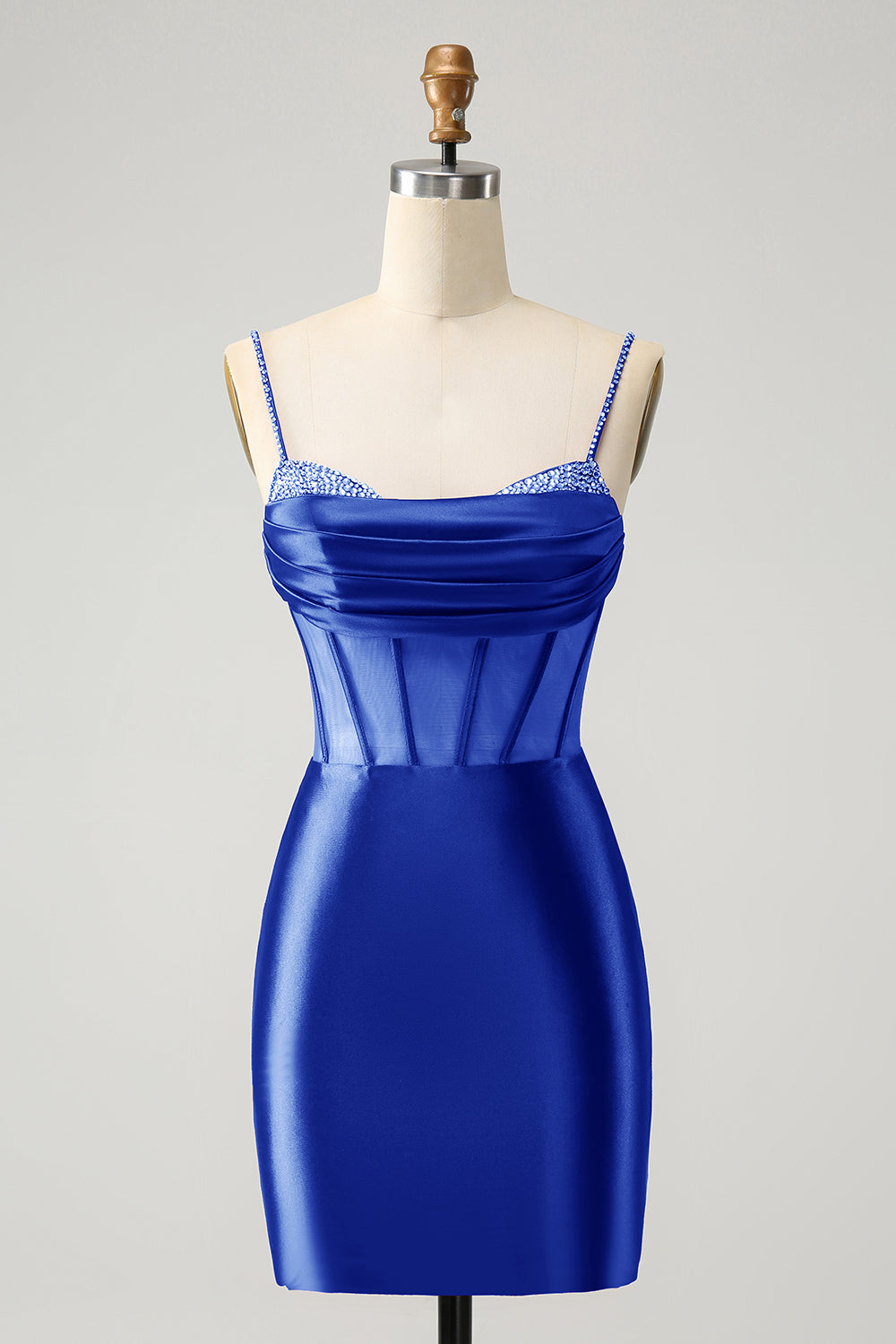 Chic Bodycon Pleated Corset Short Homecoming Dress with Beading Sexy