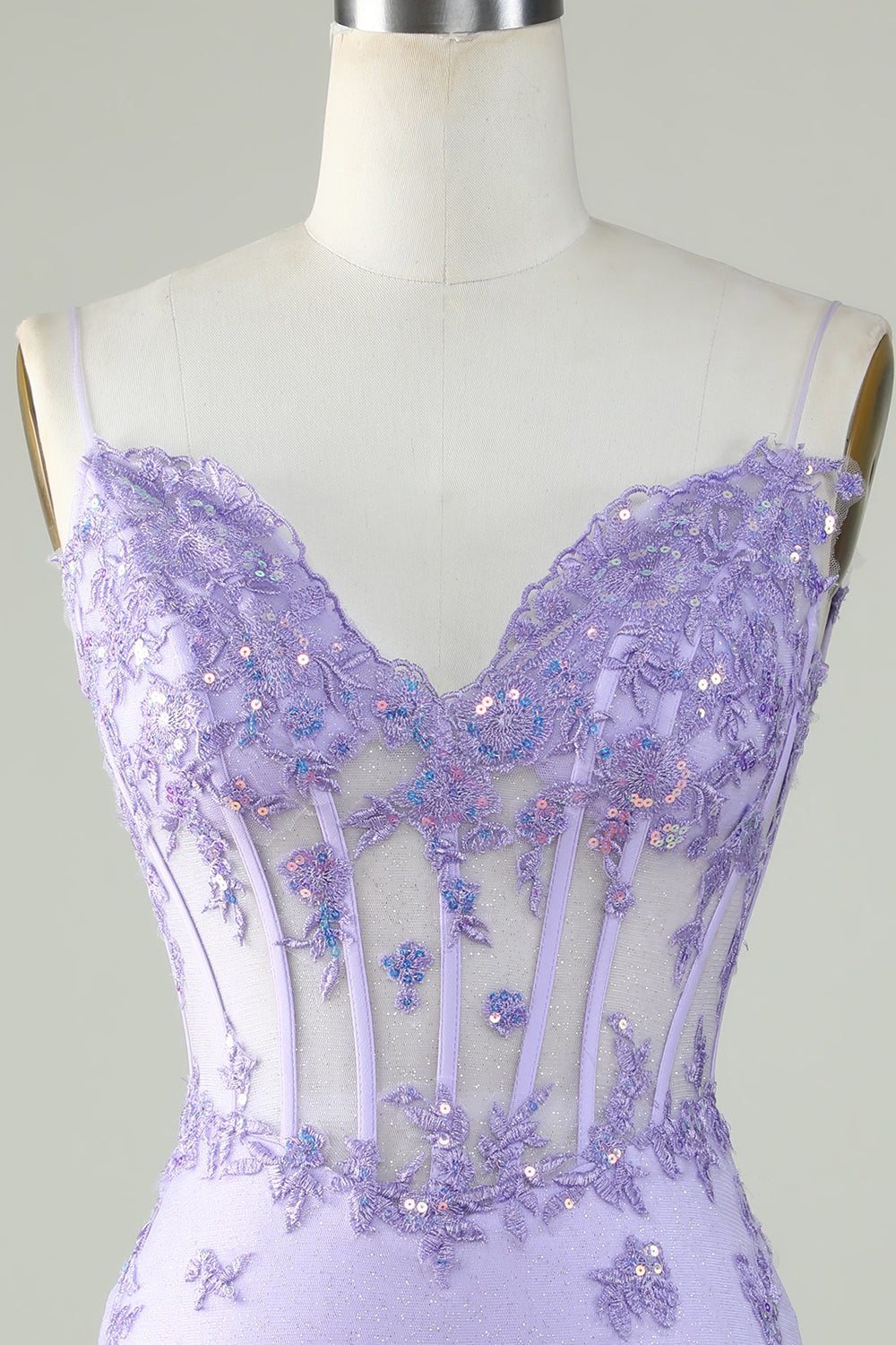 Glitter Purple Corset Tight Homecoming Dress With Appliques Short
