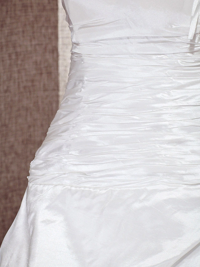 Princess A-Line Wedding Dresses One Shoulder Cathedral Train Taffeta Sleeveless