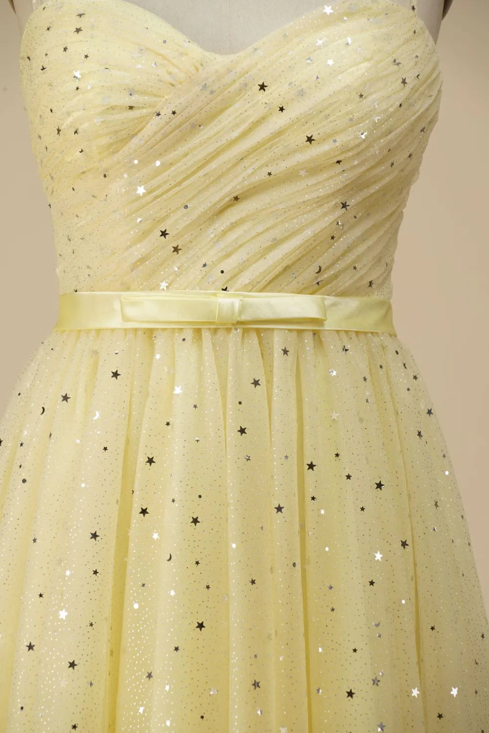 A-line Spaghetti Straps Party Dress With Belt Off Shoulder Sparkly