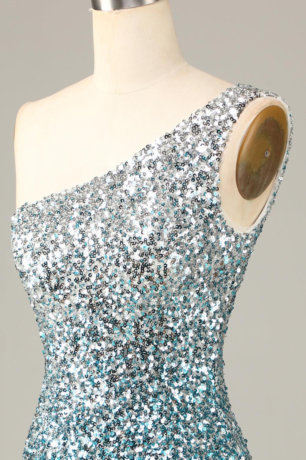 Sparkly Bodycon Spaghetti Straps Blue Sequins Short Homecoming Dress With Tassel Sexy