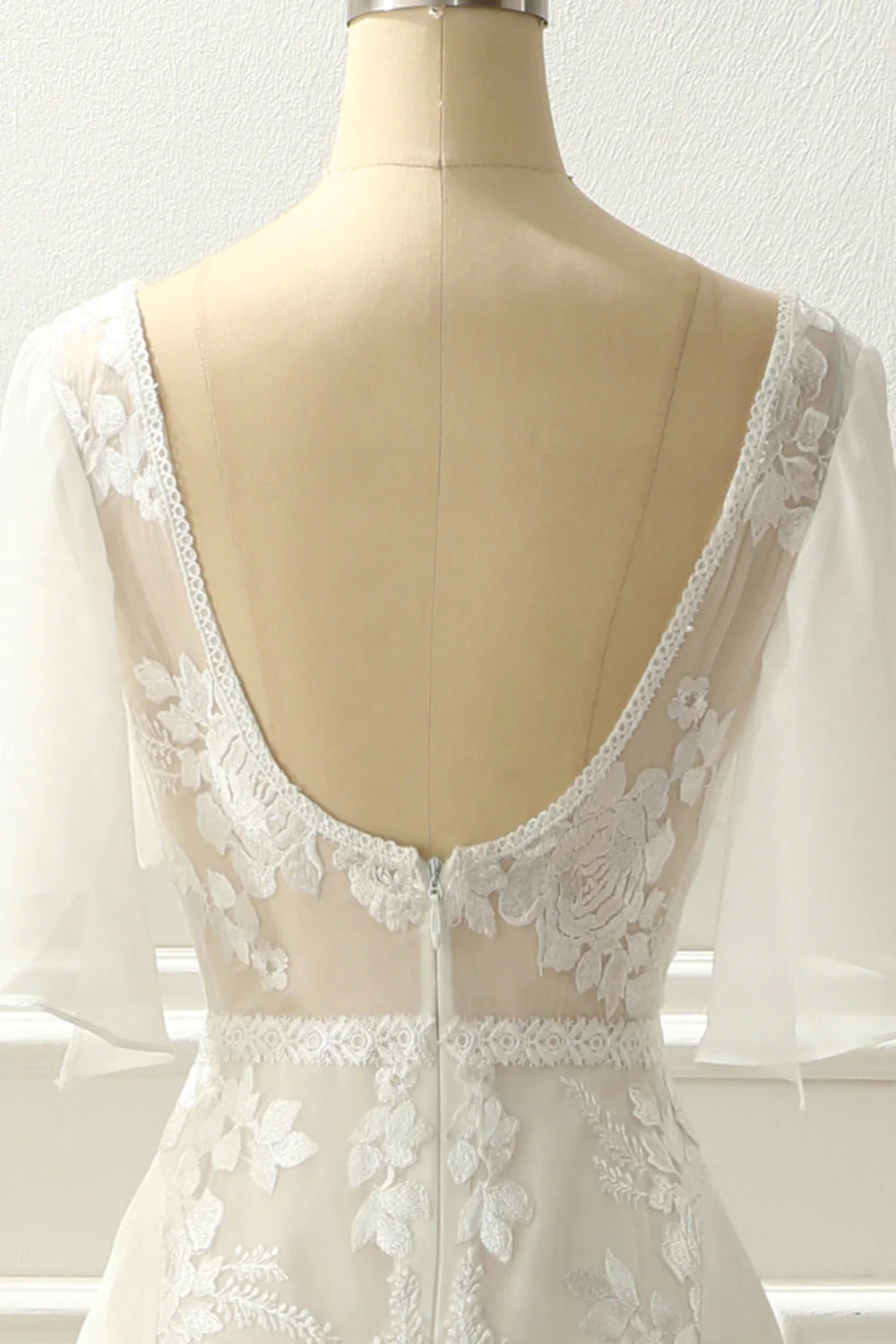 Elegant A Line Long V Neck Wedding Dress With Appliques Formal Dress Party Wear