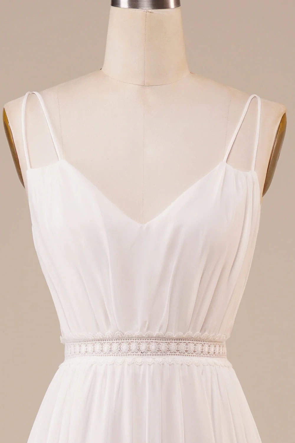 A-Line Long Wedding Dress Pure Color