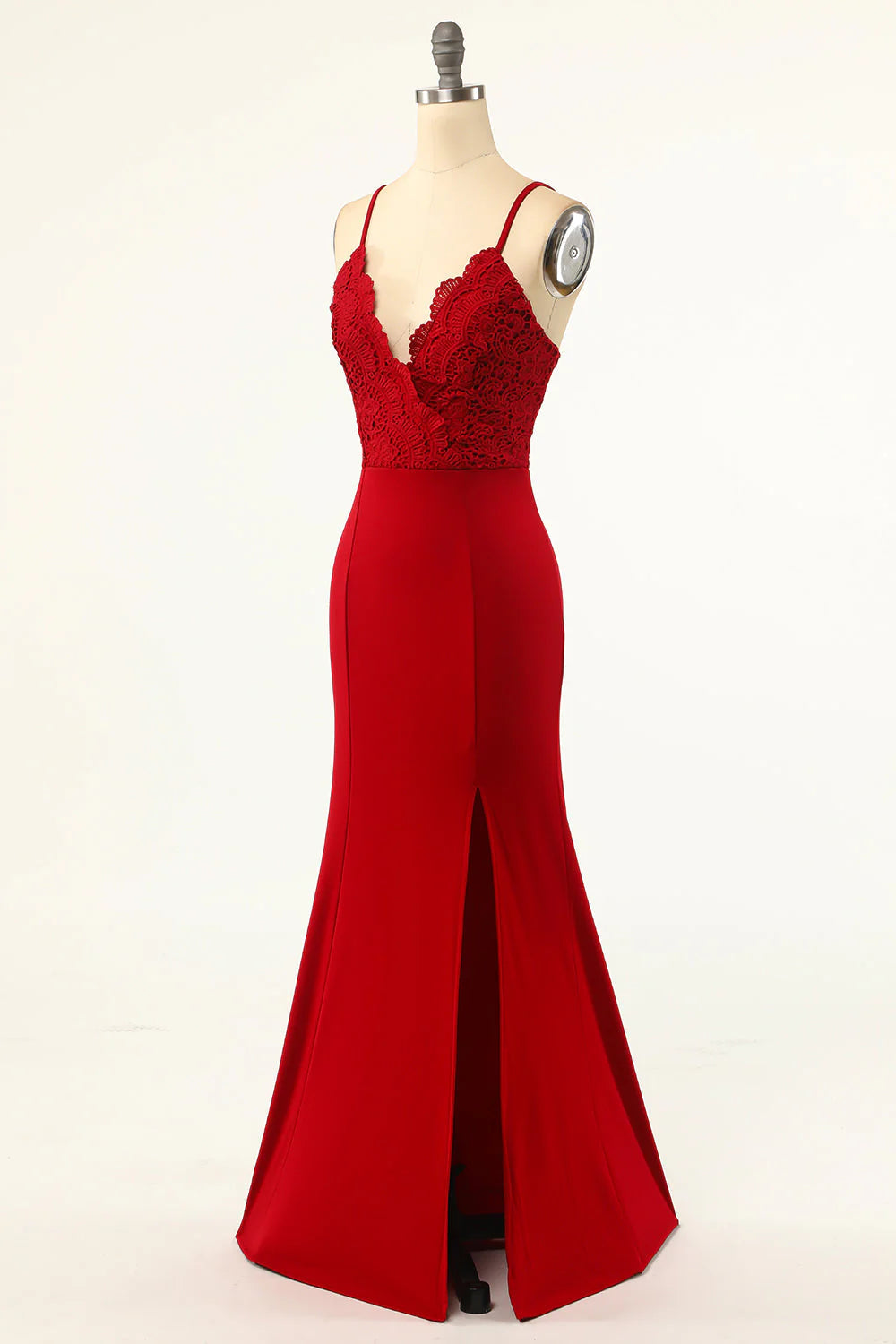 Mermaid Prom Dress V-neck Pure Color Sexy Long