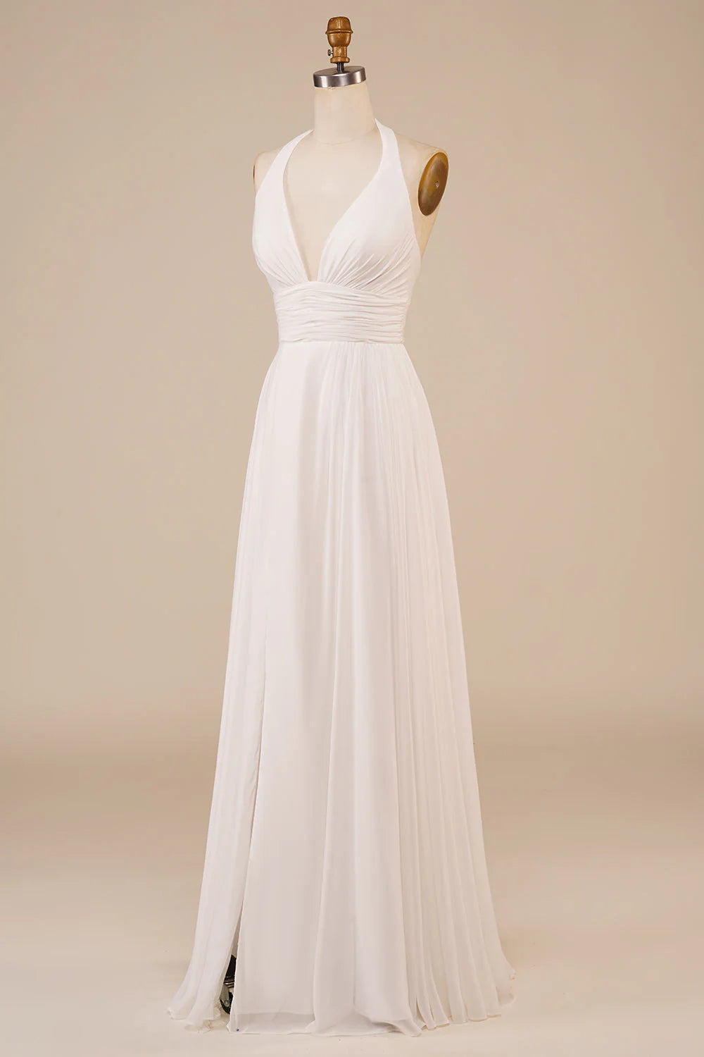 A-Line Sweep Train Wedding Dress with Slit Sexy