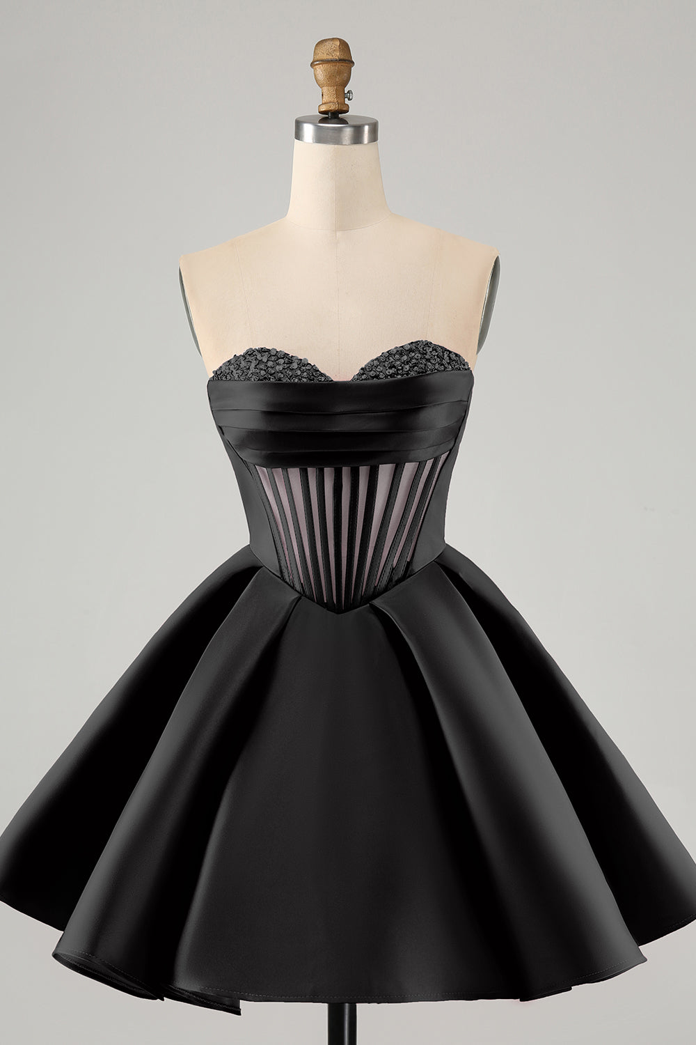 Cute A Line Sweetheart Corset Short Homecoming Dress with Beading Off Shoulder