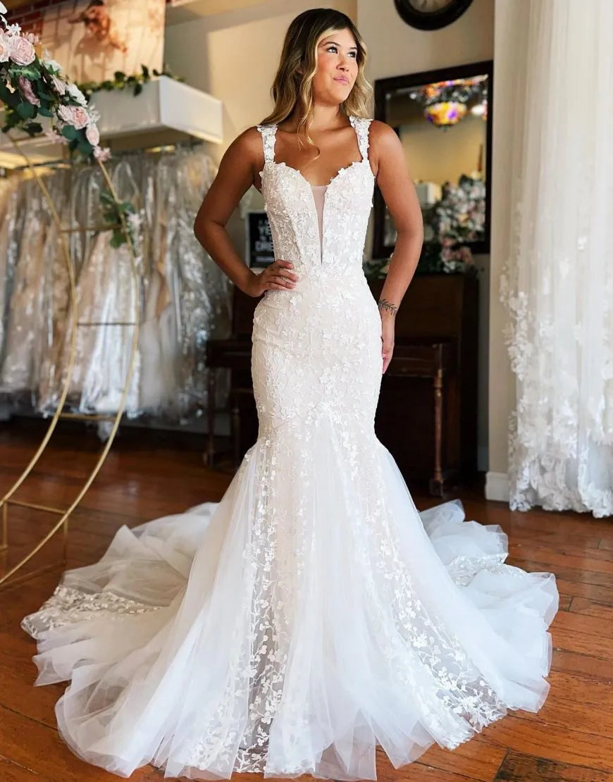 Mermaid Train Off The Shoulder Wedding Dresses Sexy Long