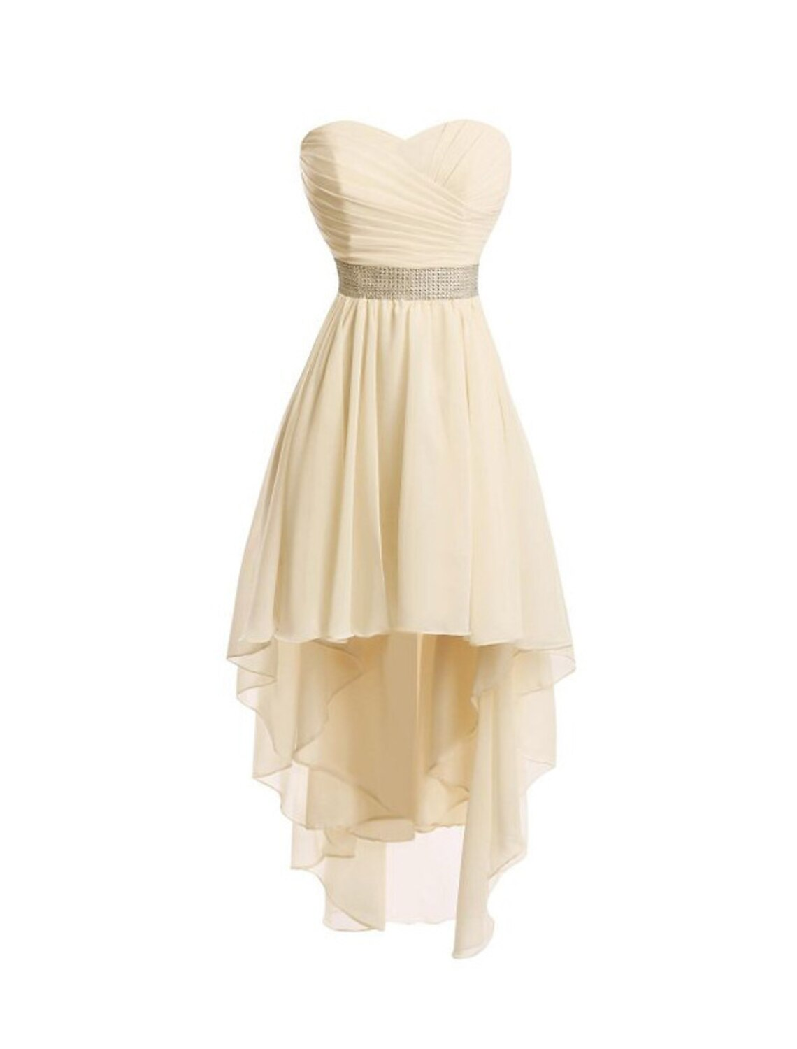 A-Line Homecoming Dresses Tiered Dress Party Wear Asymmetrical Sleeveless Strapless Chiffon