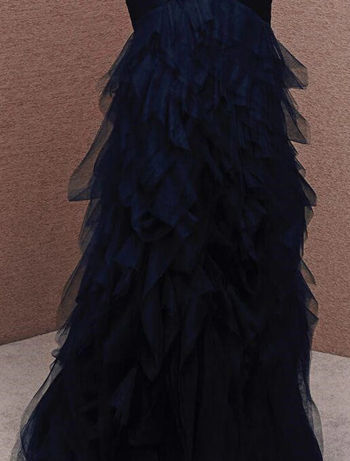 Mermaid Party Dress Sexy Formal Evening Dress Strapless Sleeveless Floor Length Tulle