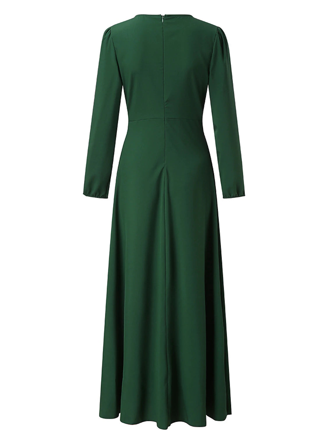 A-Line Minimalist Elegant Wedding Guest Formal Evening Dress V Neck Long Sleeve Floor Length Stretch Chiffon with Strappy