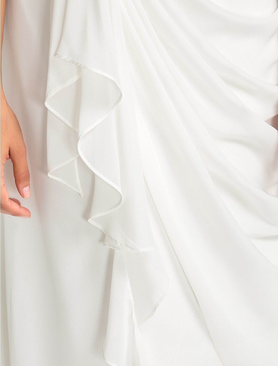 Sheath / Column V Neck Floor Length Chiffon Bridesmaid Dress with Draping / Sash / Ribbon
