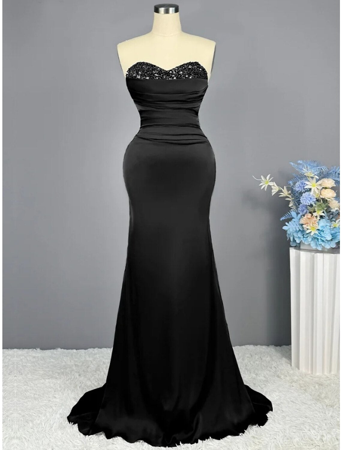 A-Line Evening Gown Elegant Dress Formal Sweep / Brush Train Christmas Red Green Dress Sleeveless Sweetheart Imitation Silk