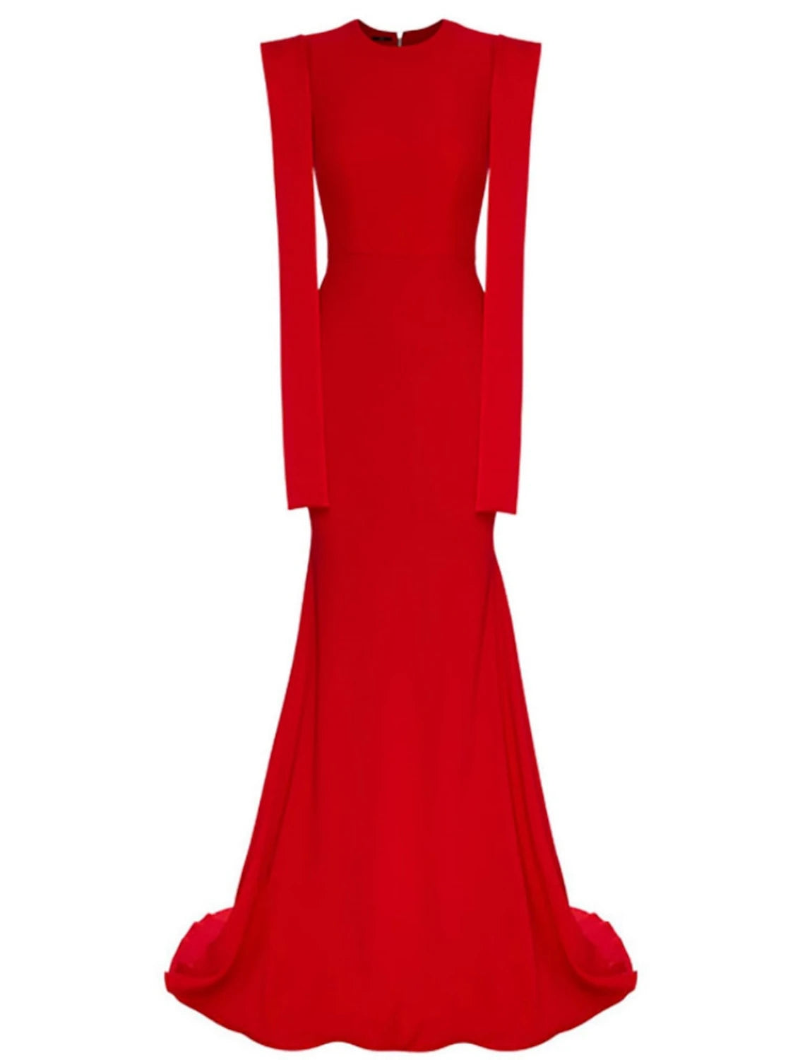 Mermaid / Trumpet Evening Gown Elegant Christmas Red Green Dress Dress Formal Sweep / Brush Train Sleeveless Jewel Neck Stretch Fabric