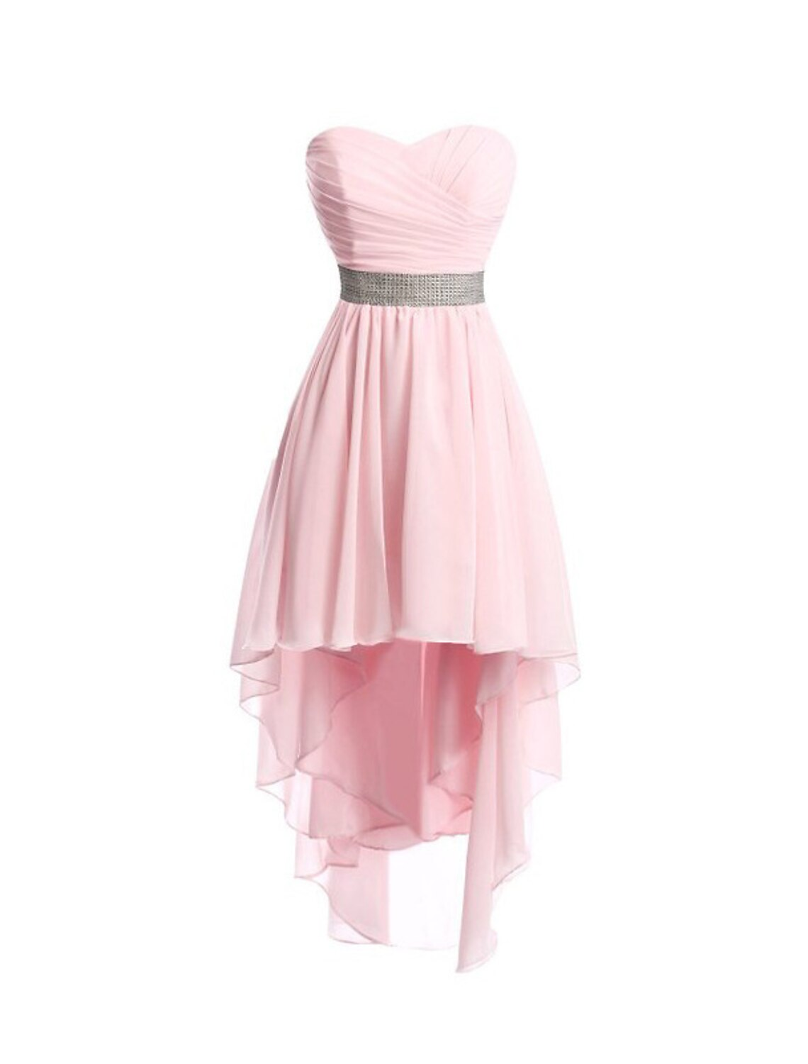 A-Line Homecoming Dresses Tiered Dress Party Wear Asymmetrical Sleeveless Strapless Chiffon