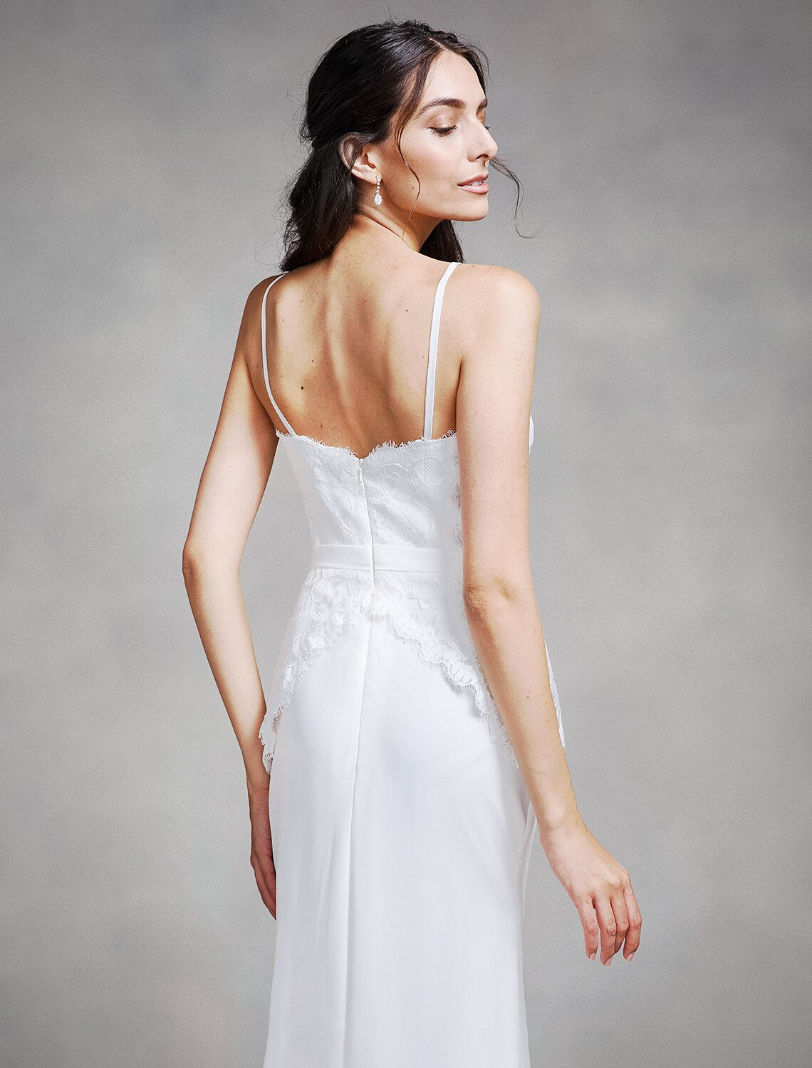 Mermaid / Trumpet Bridesmaid Dress Spaghetti Strap Sleeveless Elegant Floor Length Chiffon / Lace with Lace