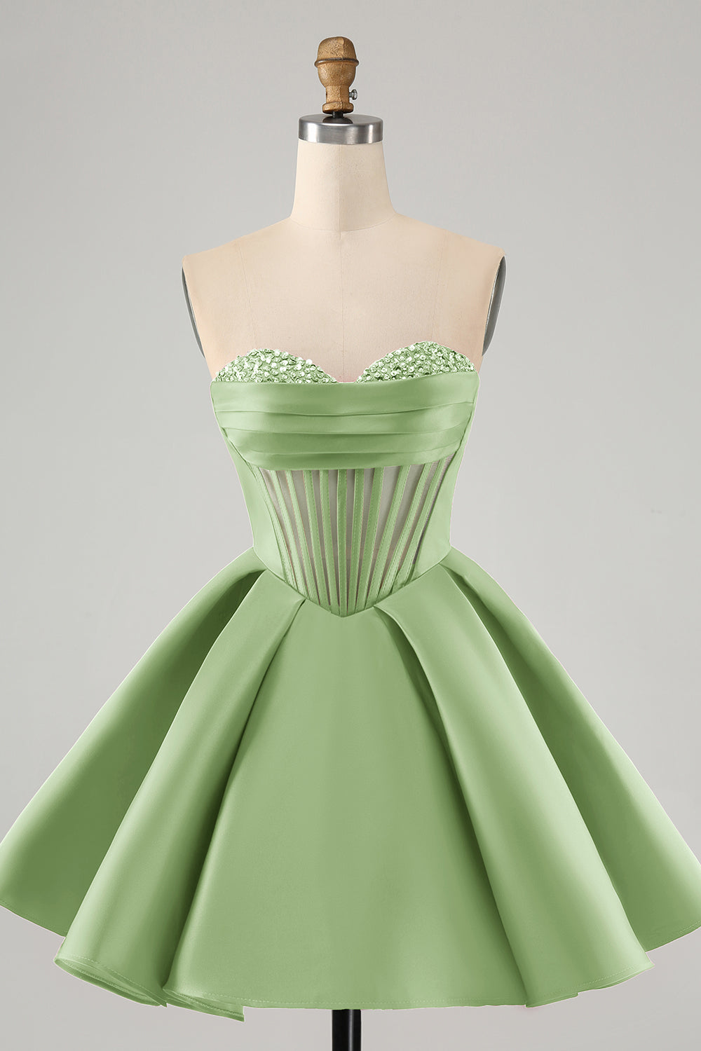 Cute A Line Sweetheart Corset Short Homecoming Dress with Beading Off Shoulder