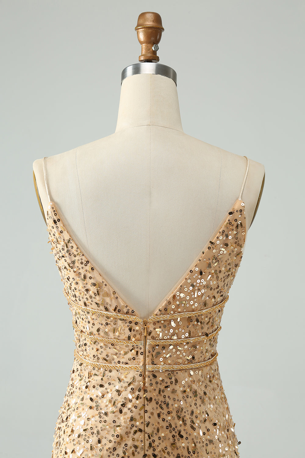 Glitter Bodycon Spaghetti Straps Corset Short Homecoming Dress with Sequins Sparkly