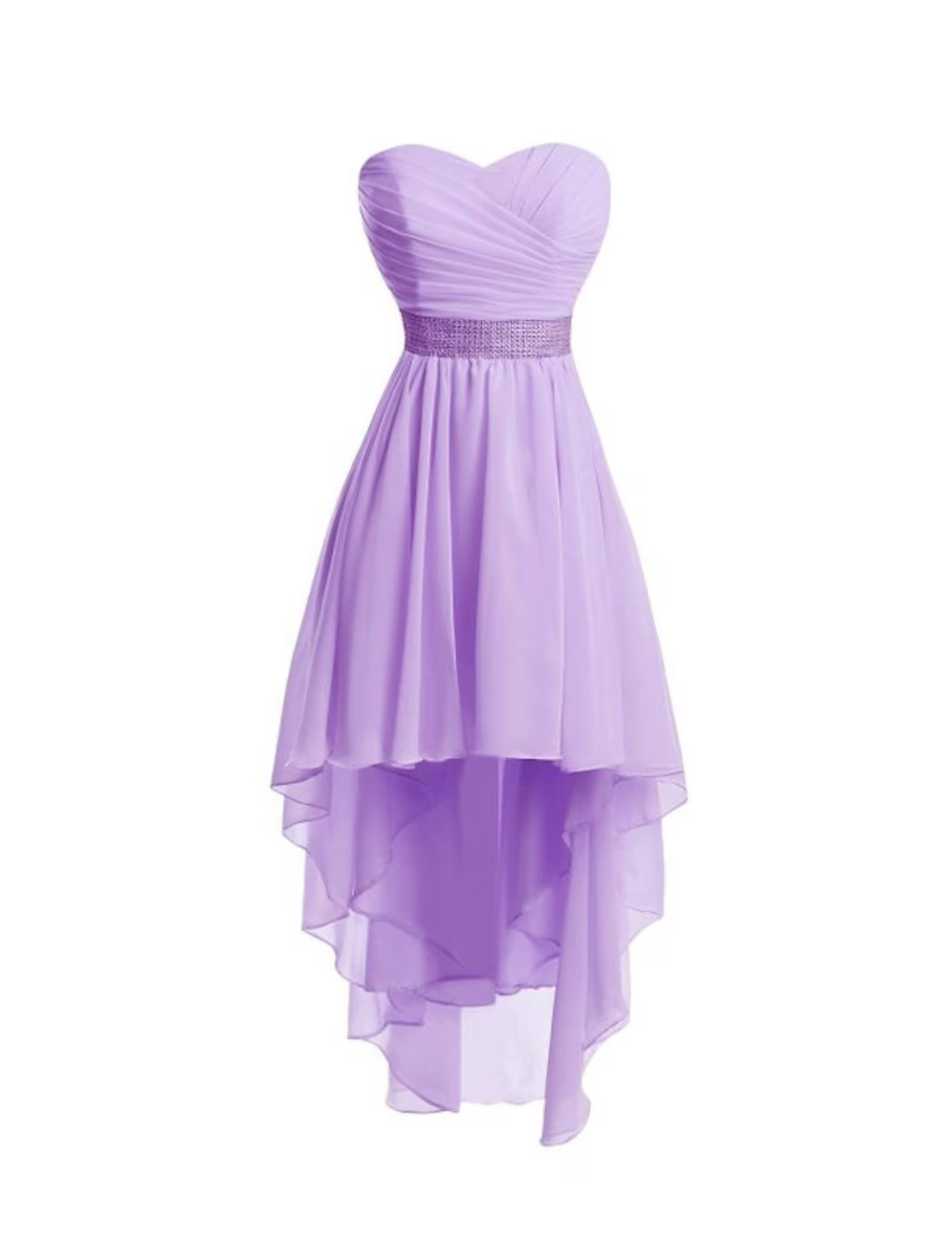 A-Line Homecoming Dresses Tiered Dress Party Wear Asymmetrical Sleeveless Strapless Chiffon