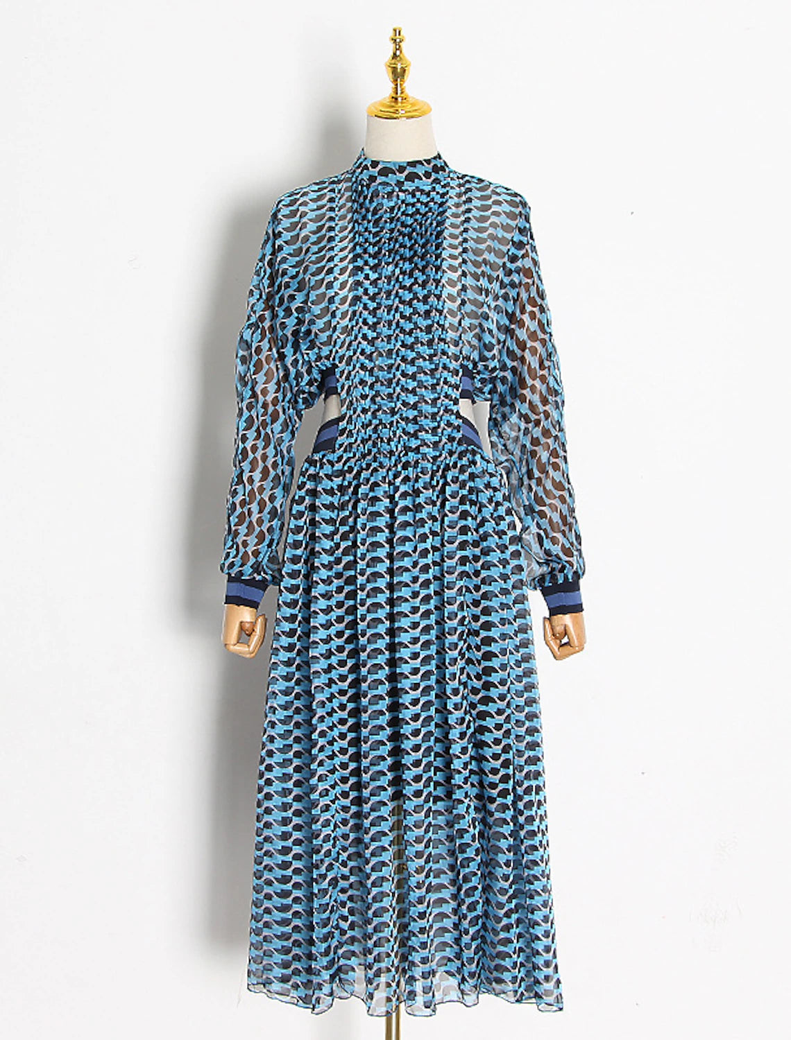 A-Line Party Dresses Flying Dress Dress Holiday Ankle Length Long Sleeve High Neck Chiffon