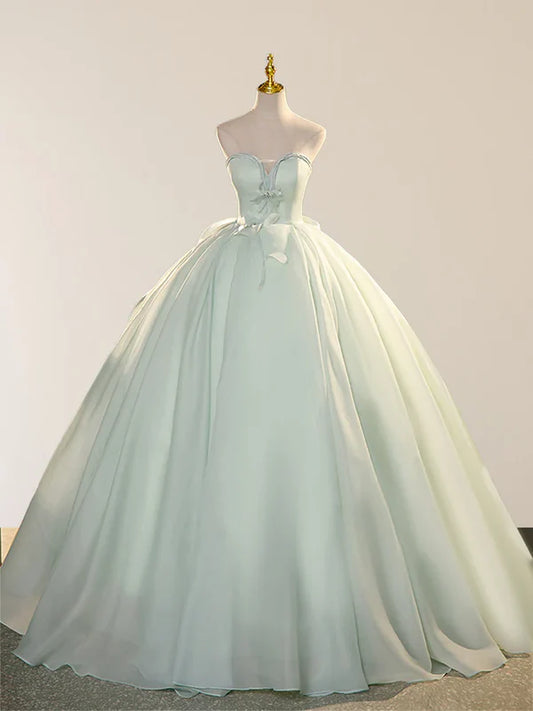 Elegant 3D floral lace sage green sheer fairy dance dress Quinceanera Dress