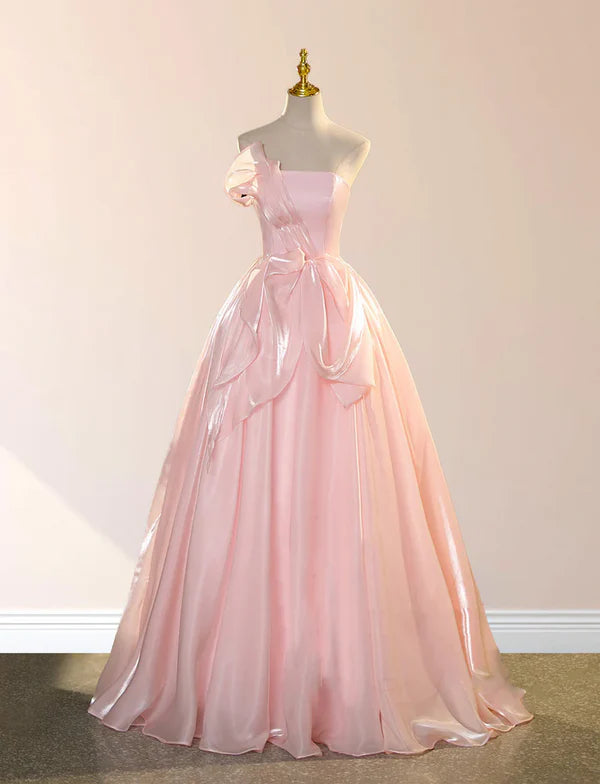 Elegant Shiny Pink Eugenia Ball Dress Adult Dress Quinceanera Dress Prom Dress