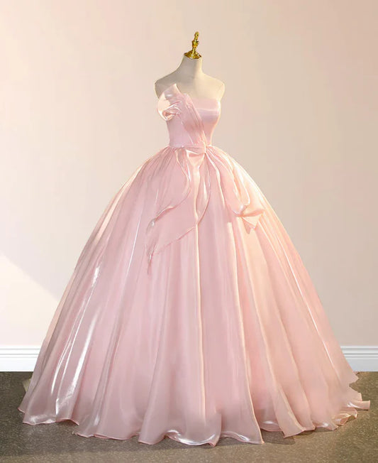 Elegant Shiny Pink Eugenia Ball Dress Adult Dress Quinceanera Dress Prom Dress