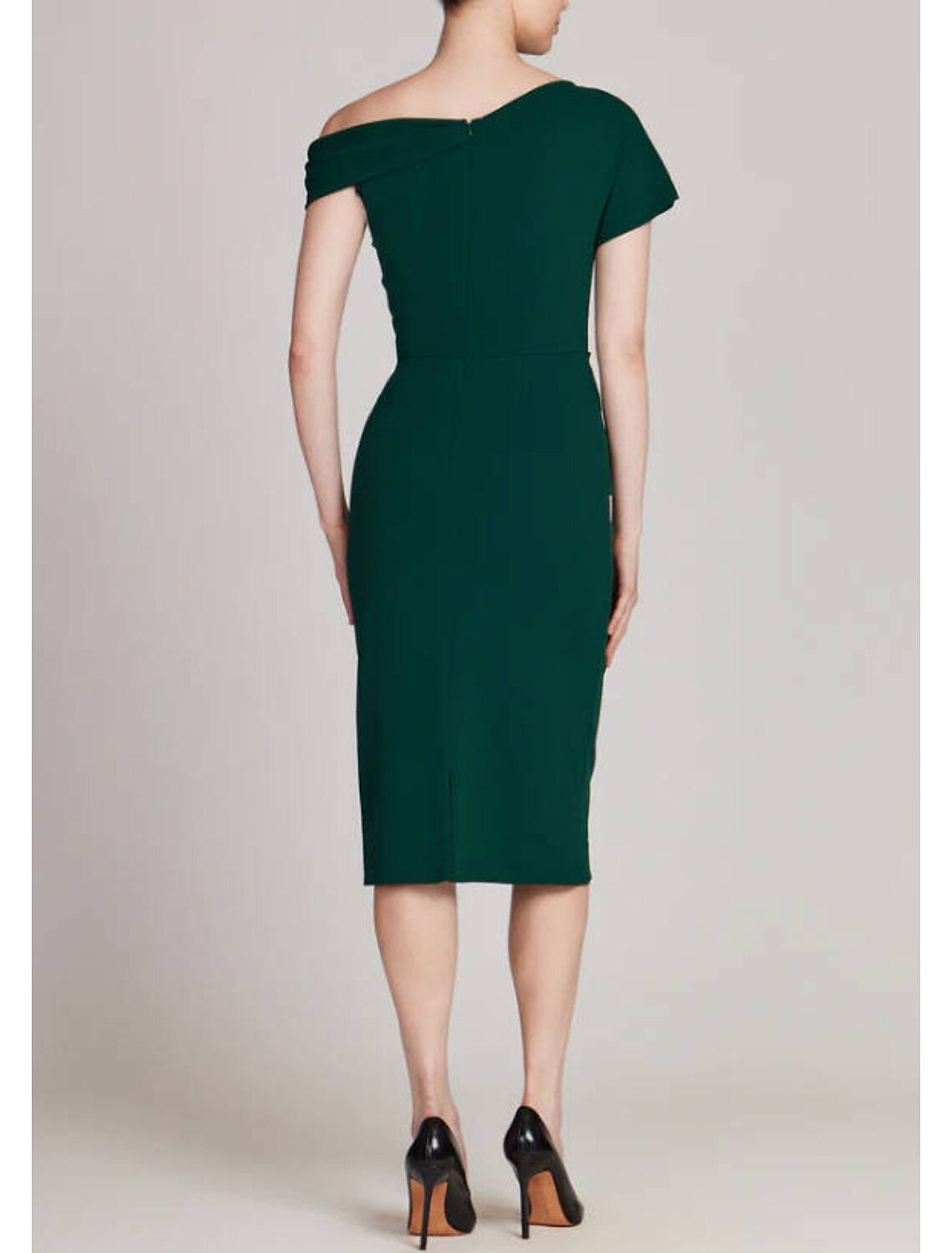 A-Line Sheath / Column Mother of the Bride Dress Formal Wedding Guest Elegant One Shoulder Tea Length Sleeve