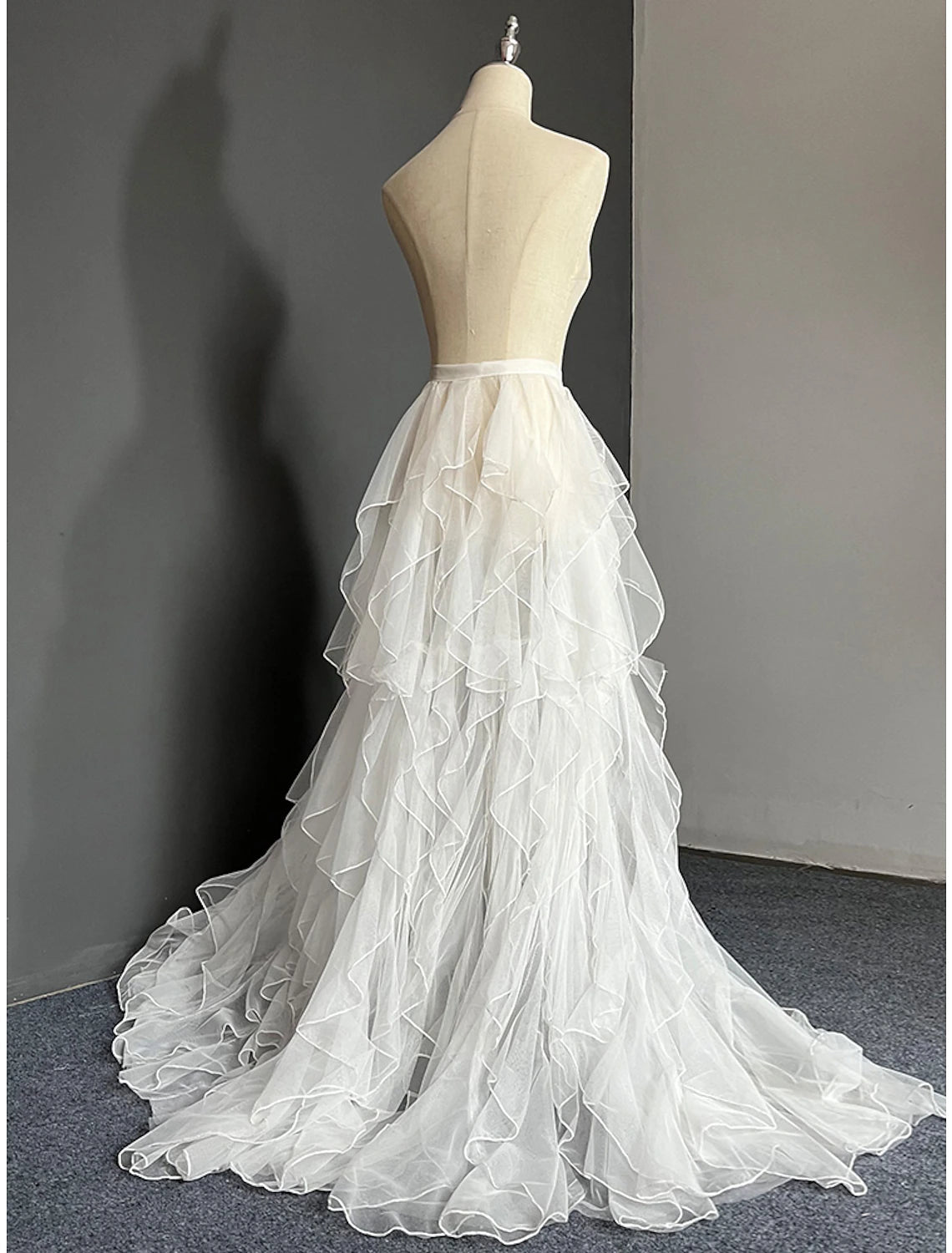 Casual Wedding Dresses A-Line Separates Separates Court Train Tulle OverSkirts Bridal Gowns