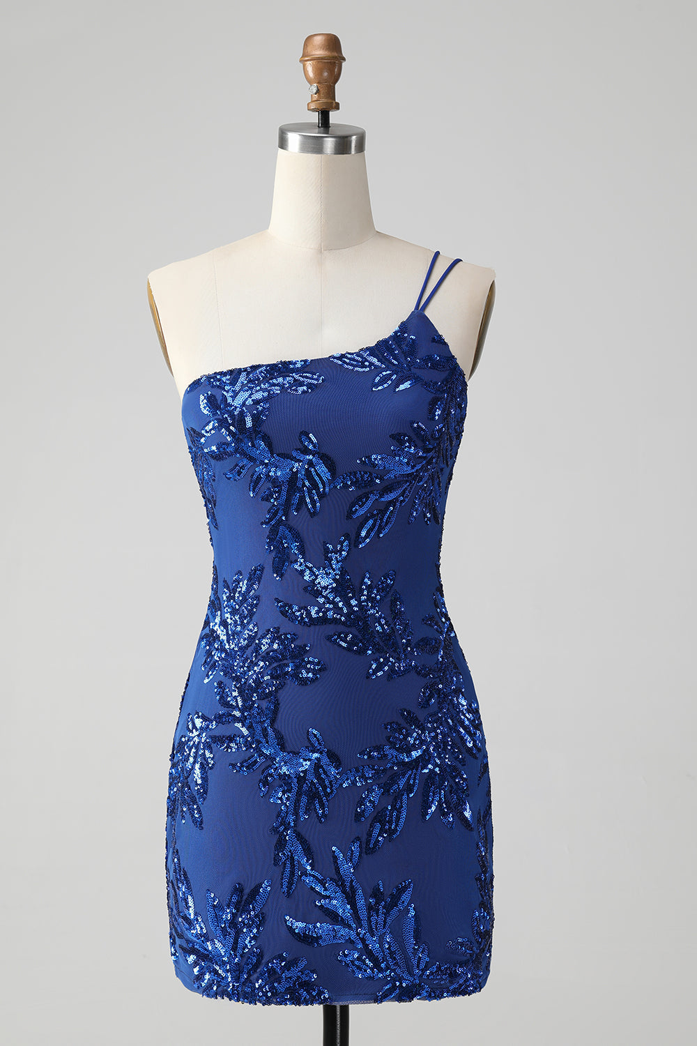 Sparkly Bodycon One Shoulder Sequins Homecoming Dress with Embroidery Beautiful