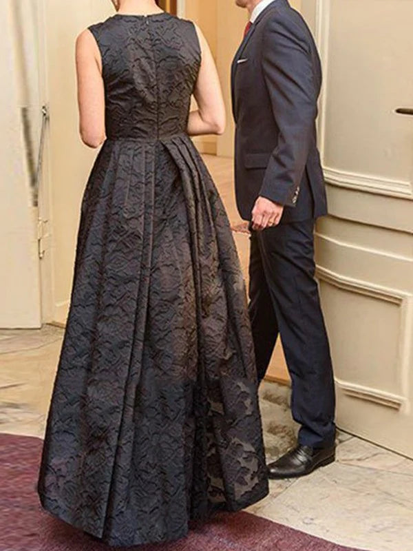 Elegant A-line Princess Lace Ruffle Edge Low Round Sleeves Asymmetric Mother of the Bride Dresses Evening Dresses