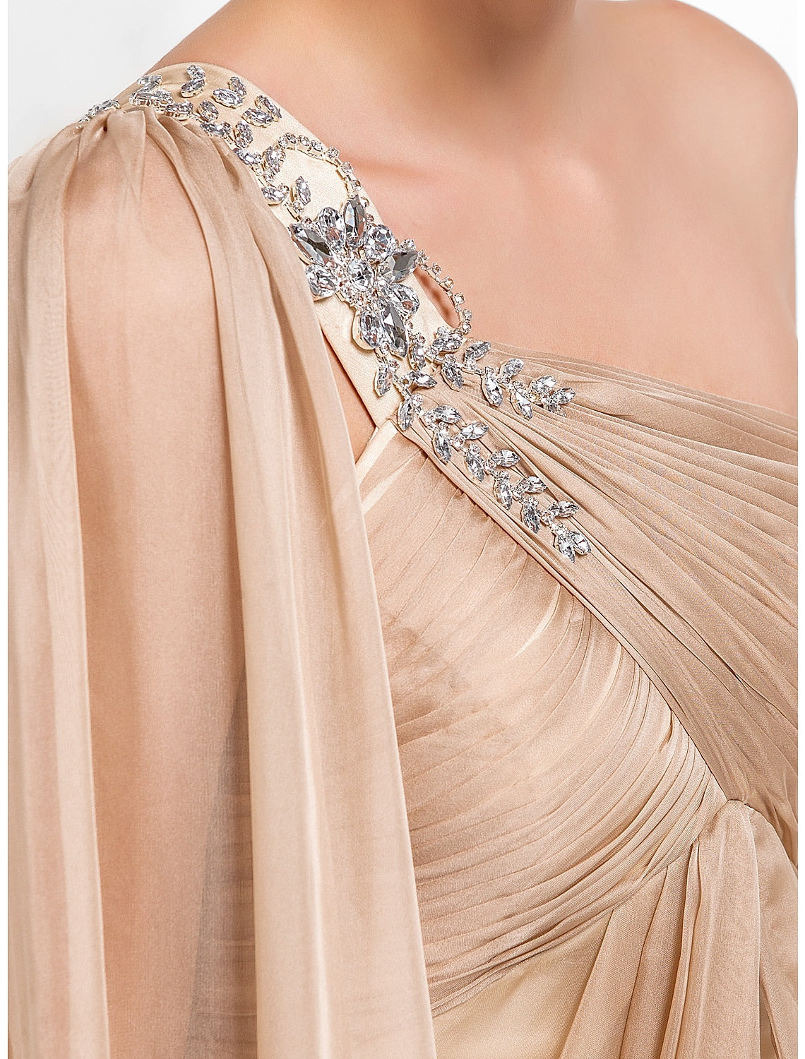 Sheath / Column Elegant Formal Evening Black Tie Gala Dress One Shoulder Sleeveless Floor Length Chiffon with Criss